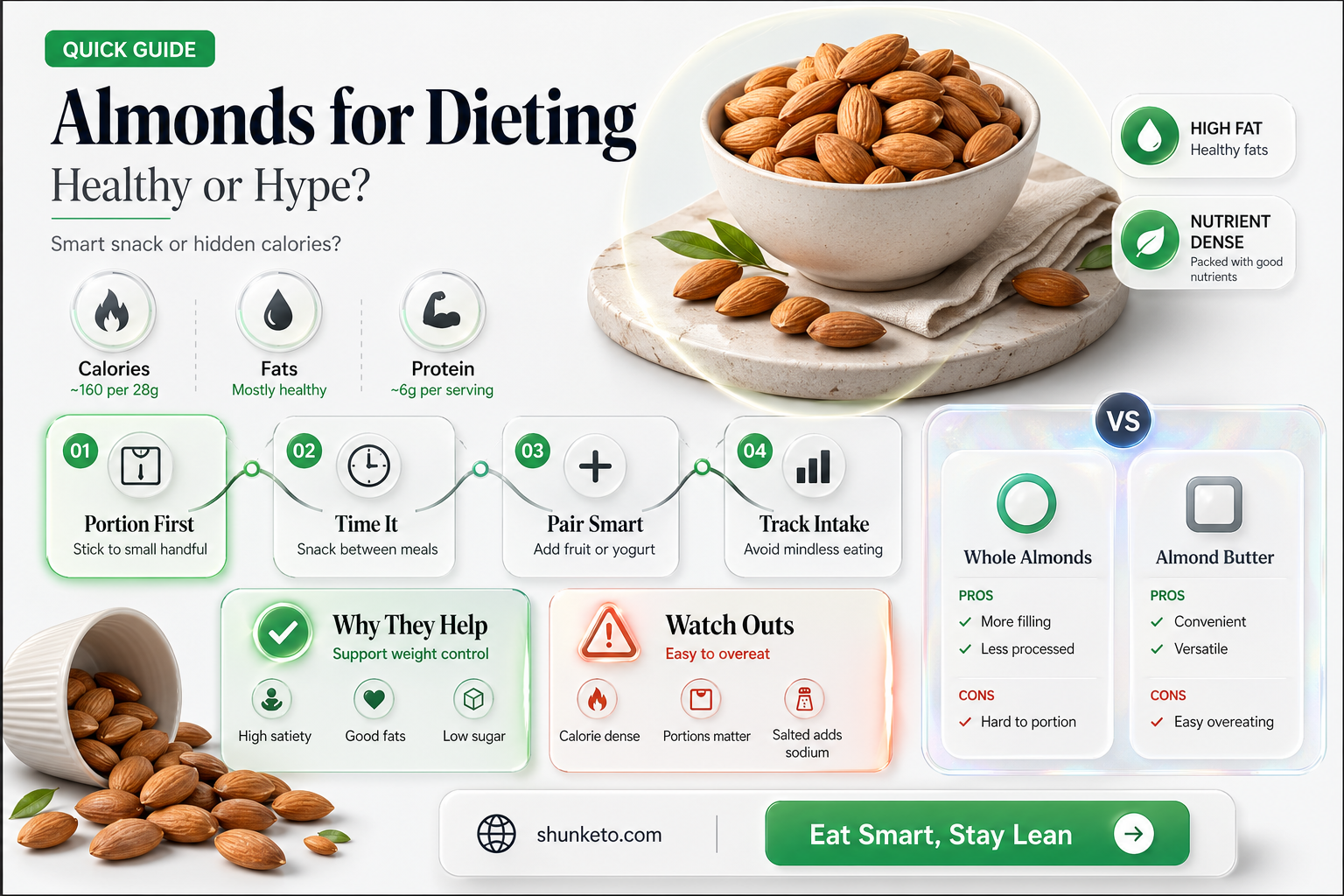 are almonds ok for dieting