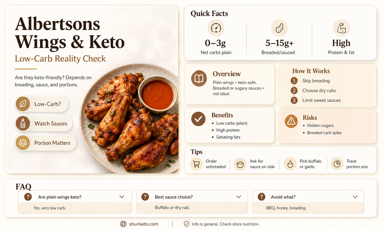 are albertsons wings keto