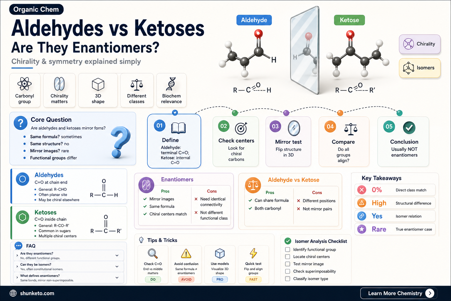 are aldehydoses and ketoses enantionmers