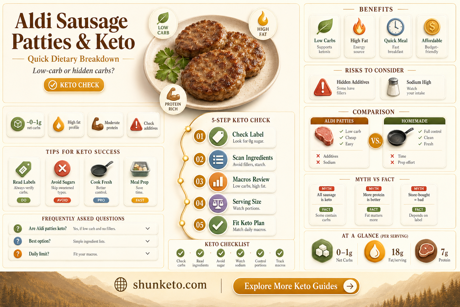 are aldis sausage patties keto
