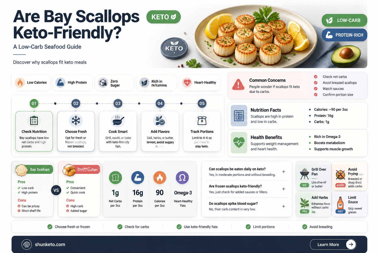 are bay scallops keto