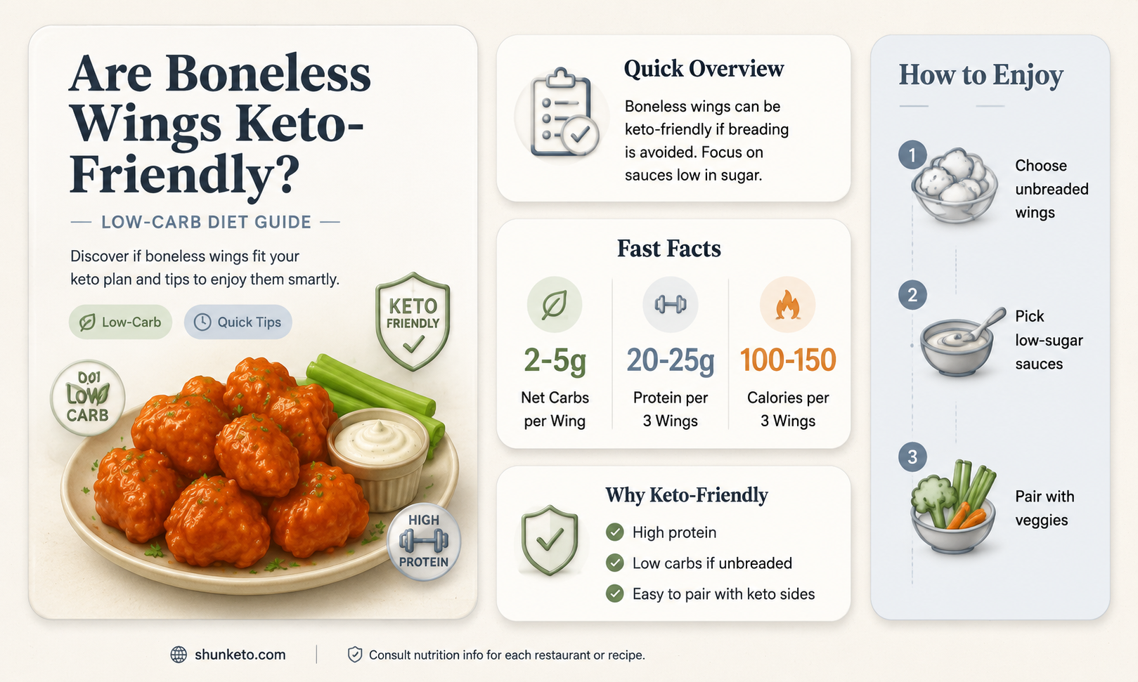 are boneless wings keto