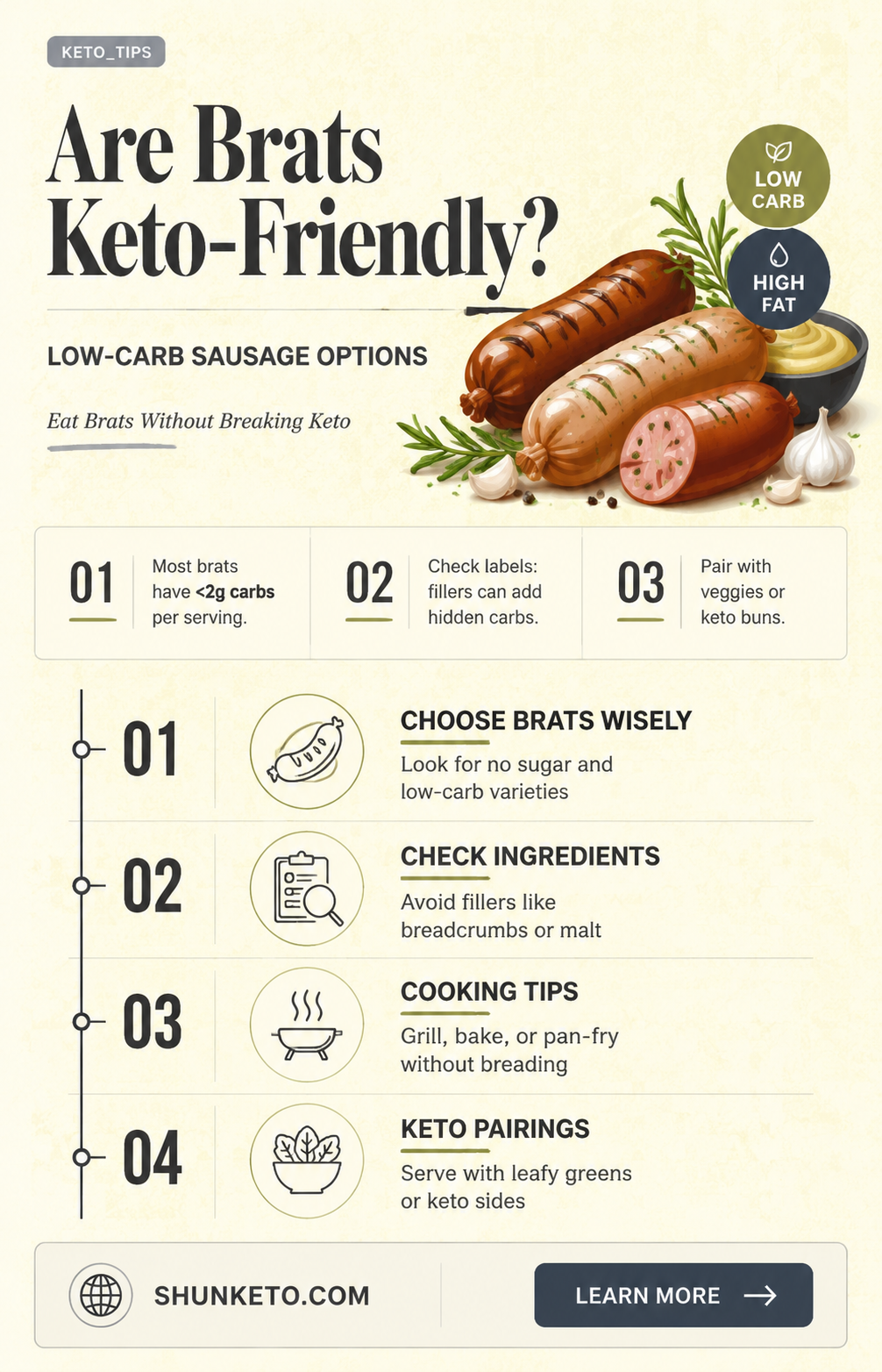 are brats keto