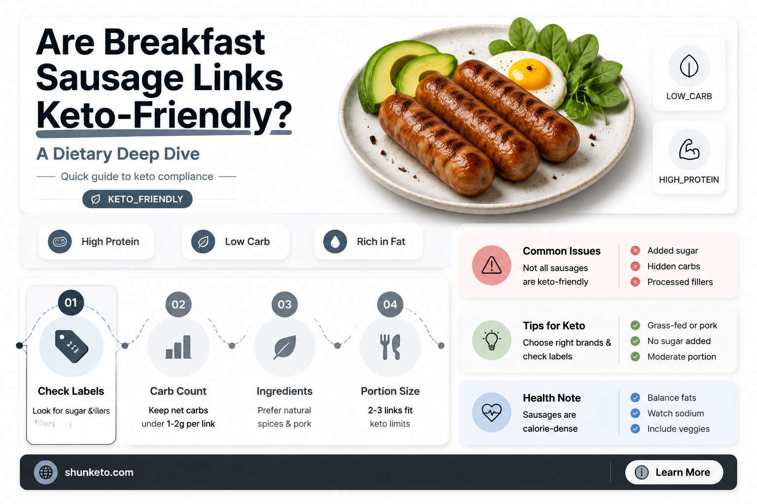 are breakfast sausage links keto