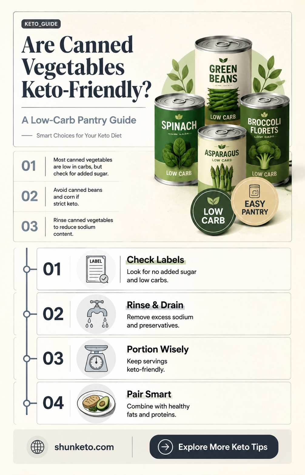 are canned vegetables keto