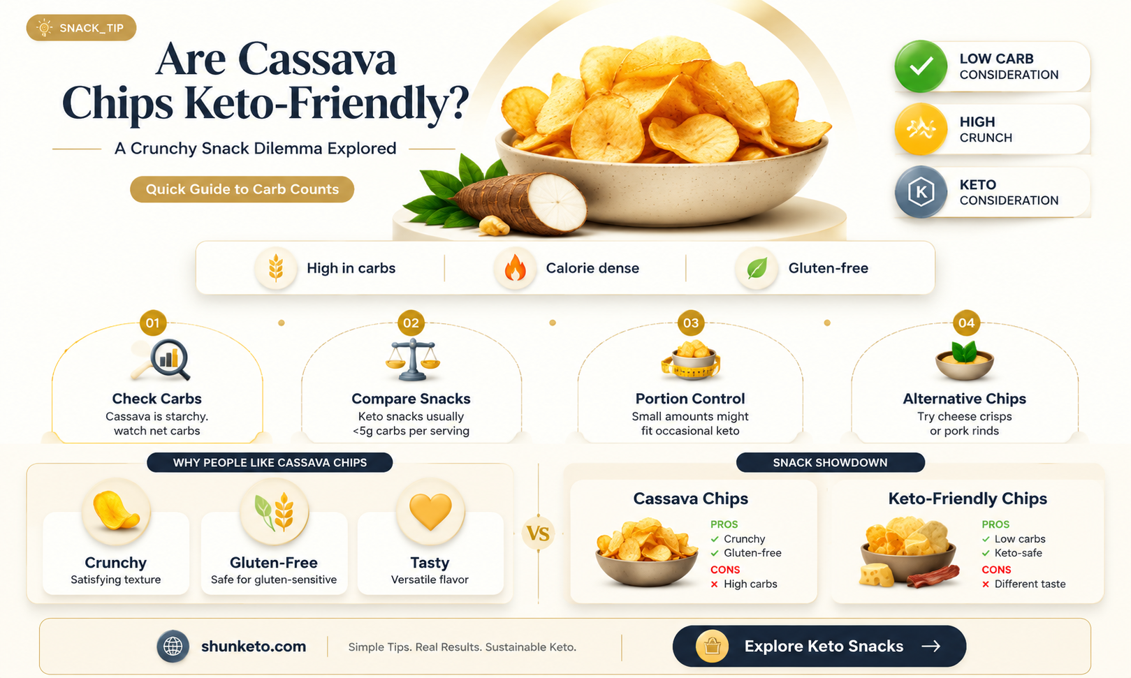 are cassava chips keto
