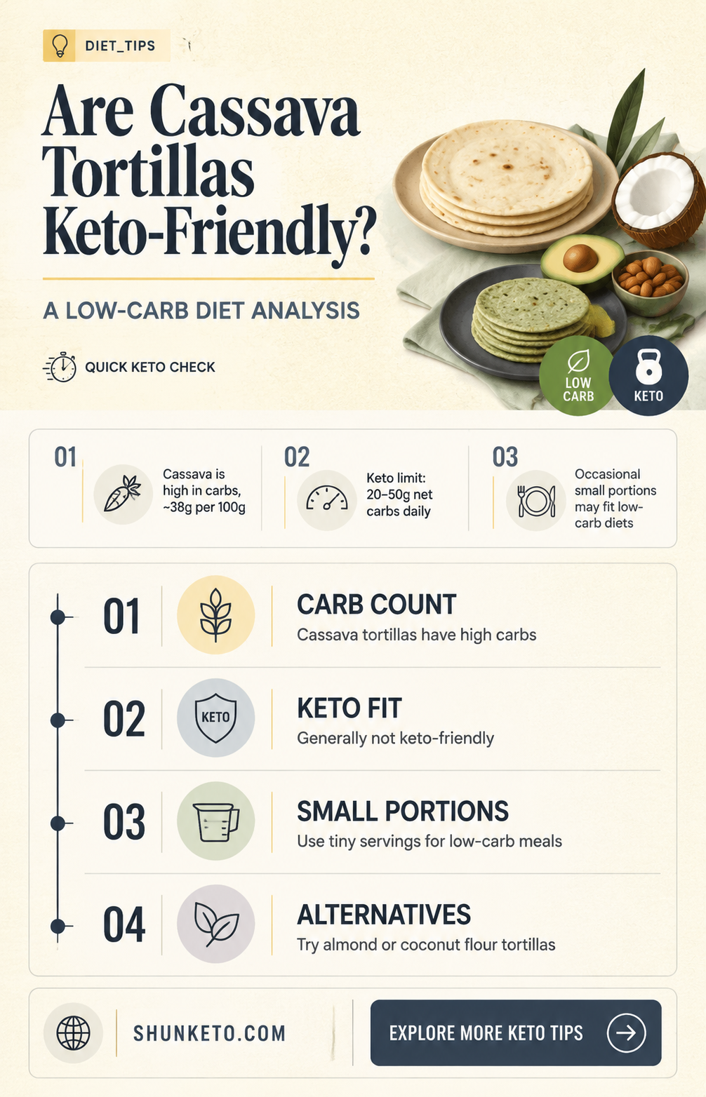 are cassava tortillas keto
