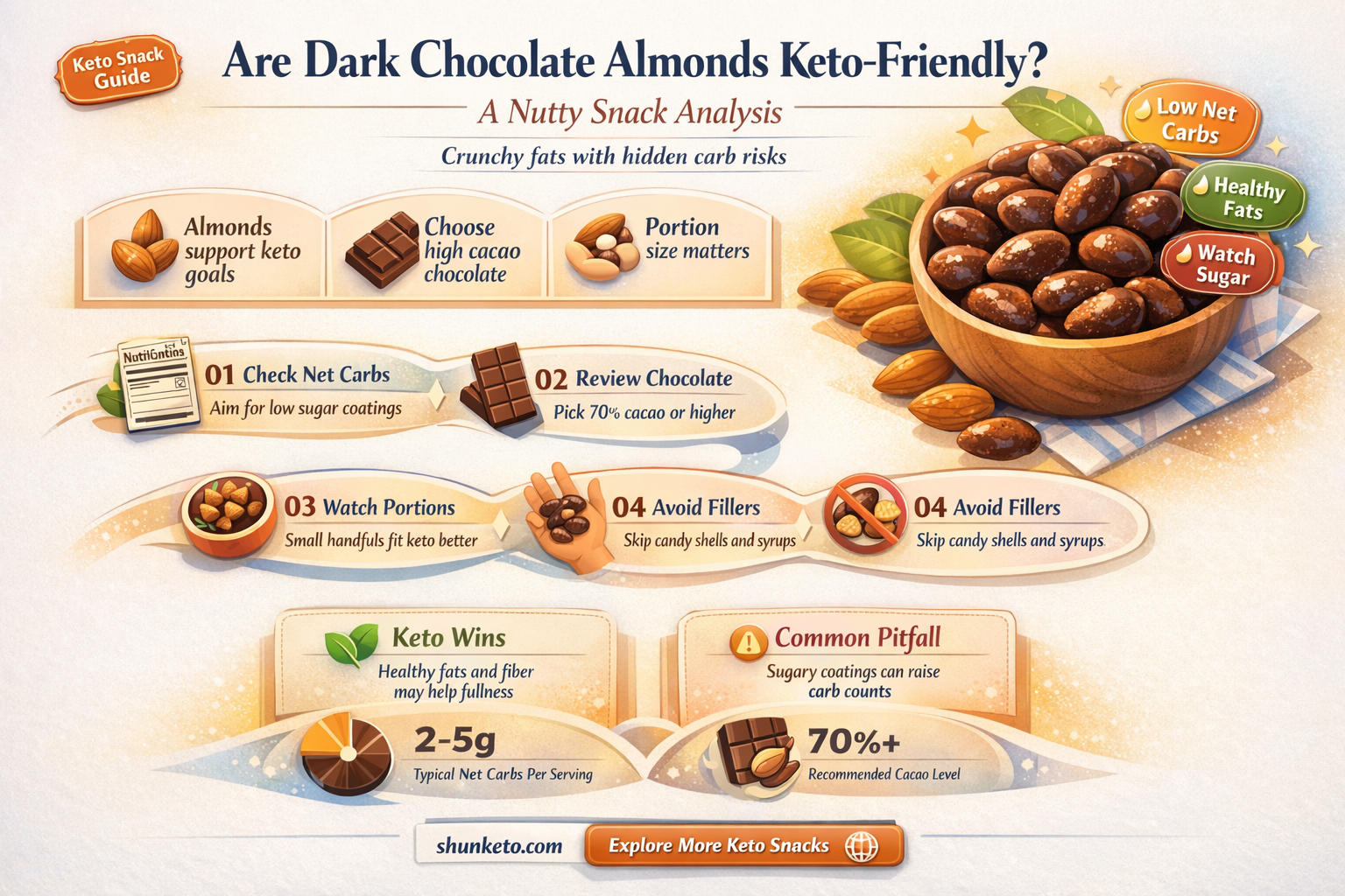 are dark chocolate almonds keto