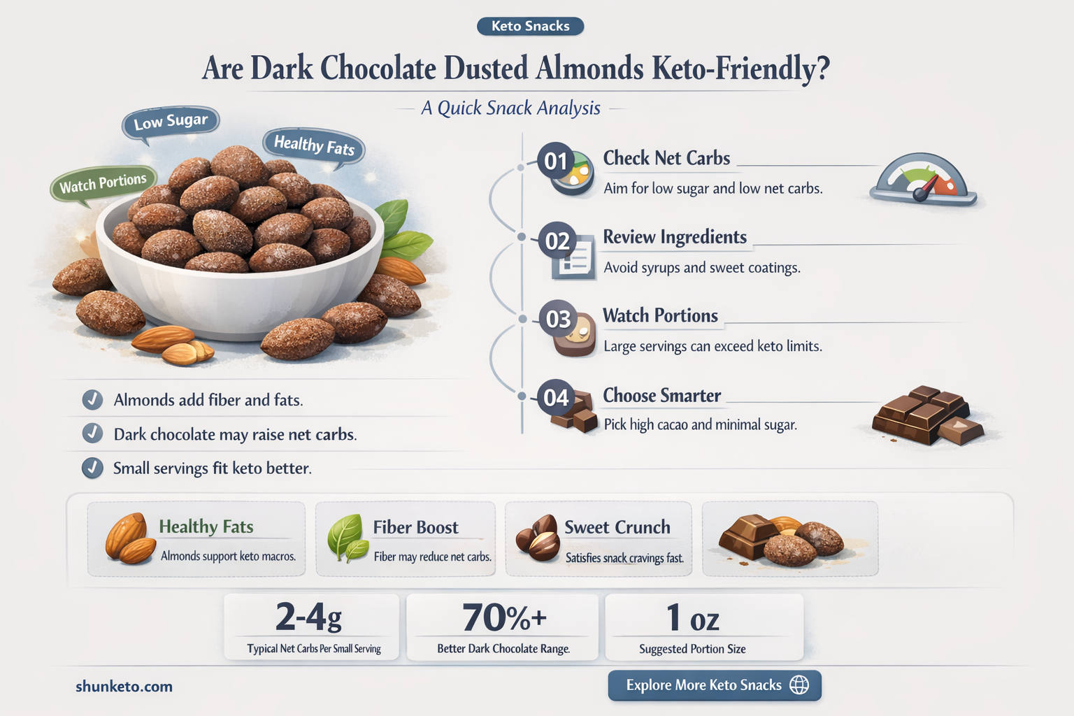 are dark chocolate dusted almonds keto