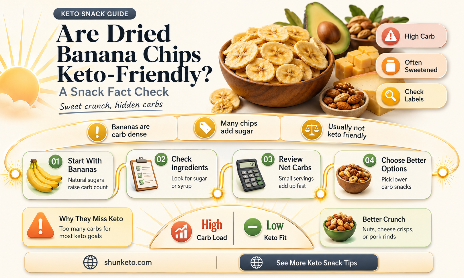 are dried banana chips keto