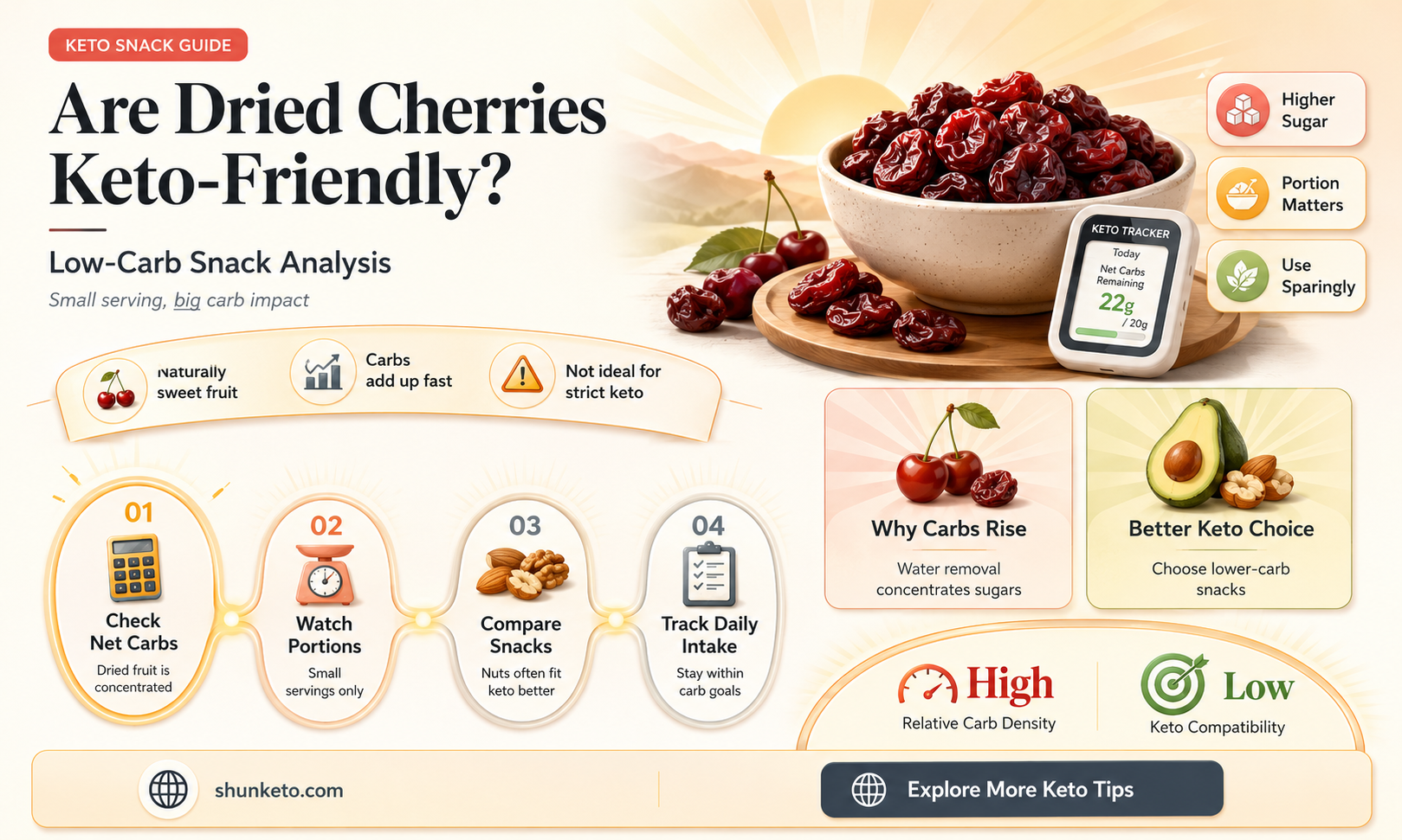 are dried cherries keto