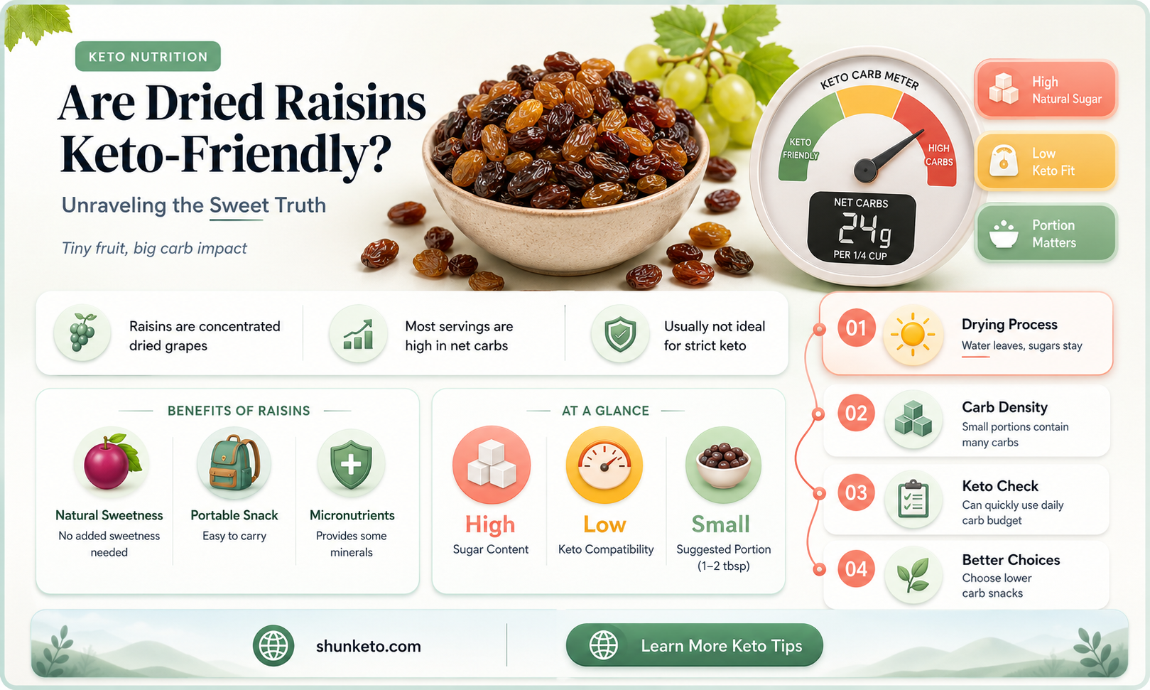are dried raisins keto