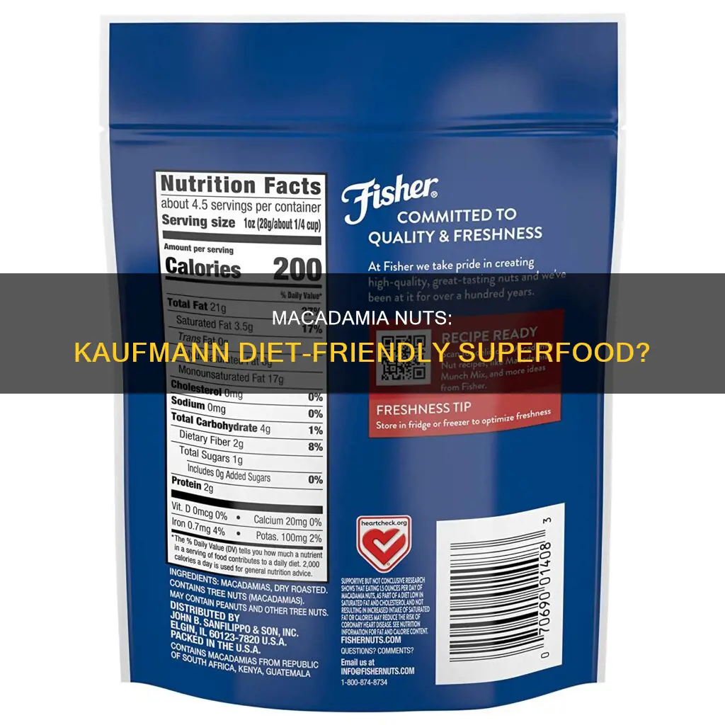 are macadamian nuts allowed on kaufmann diet