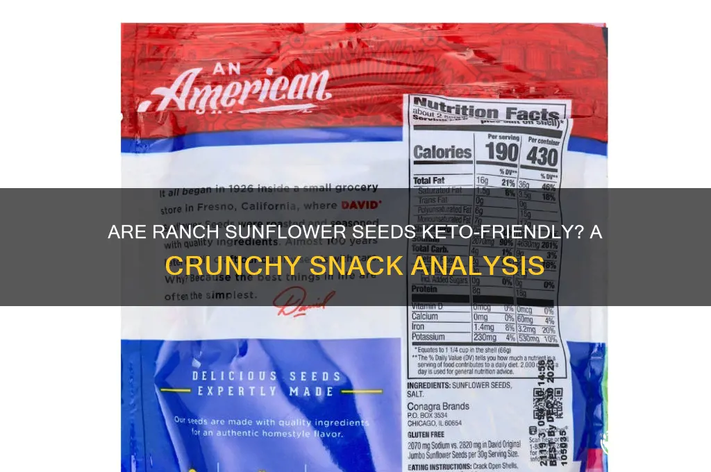 are ranch sunflower seeds keto