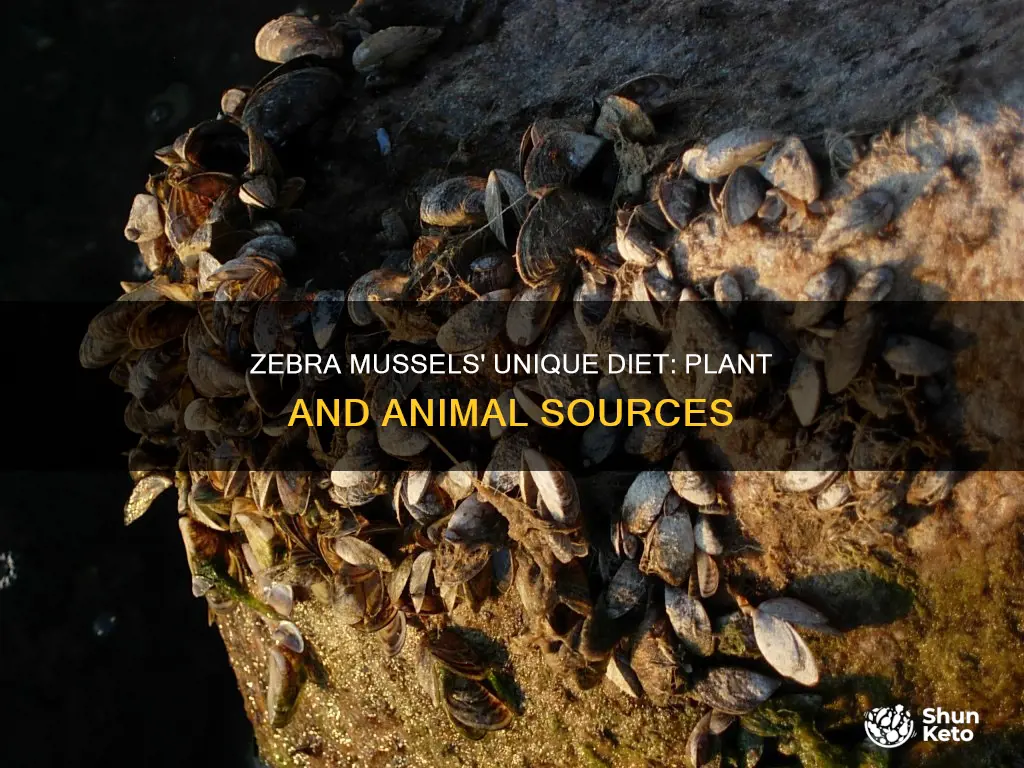 are zebra mussels diets plant and animal based