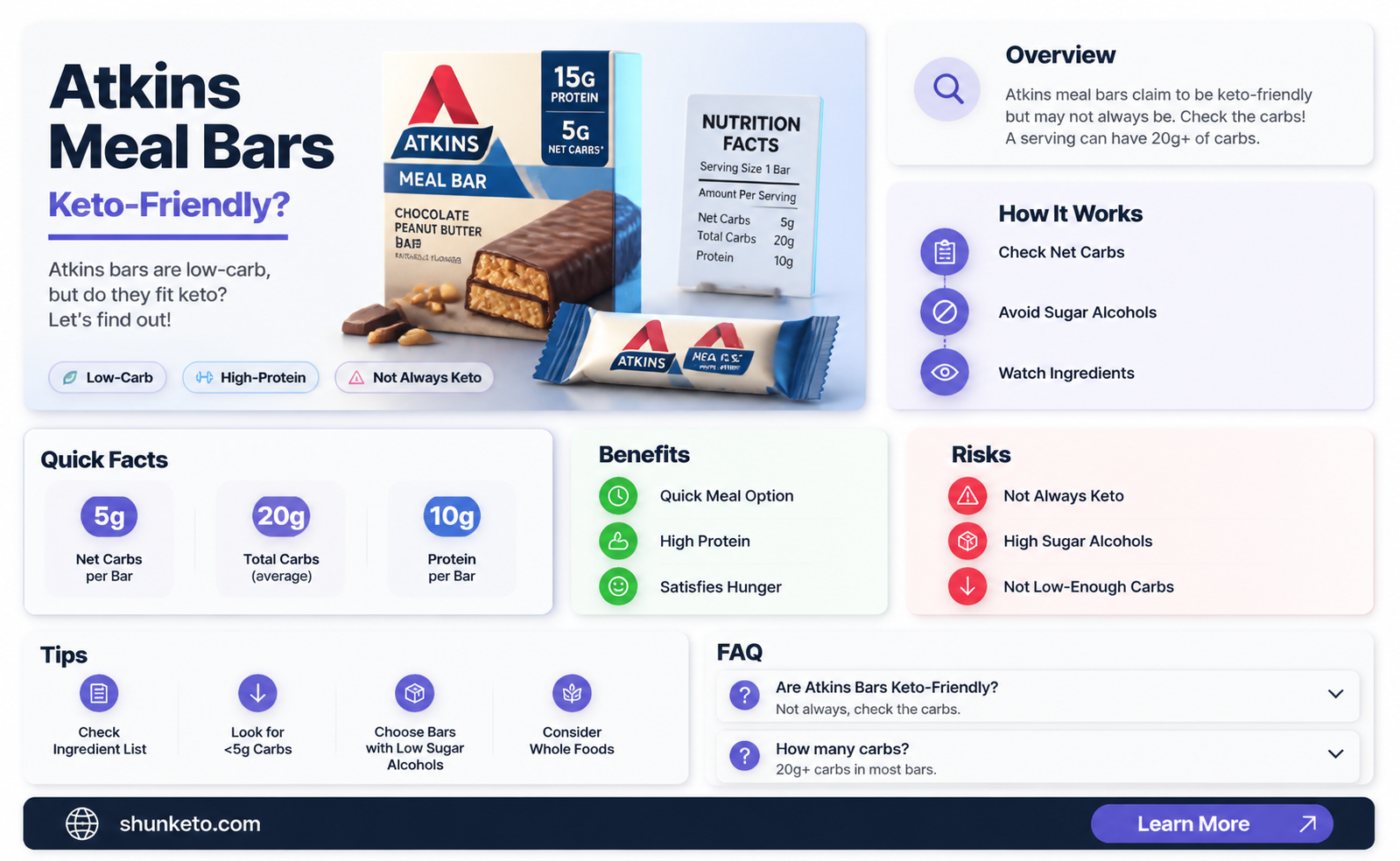 are atkins meal bars keto