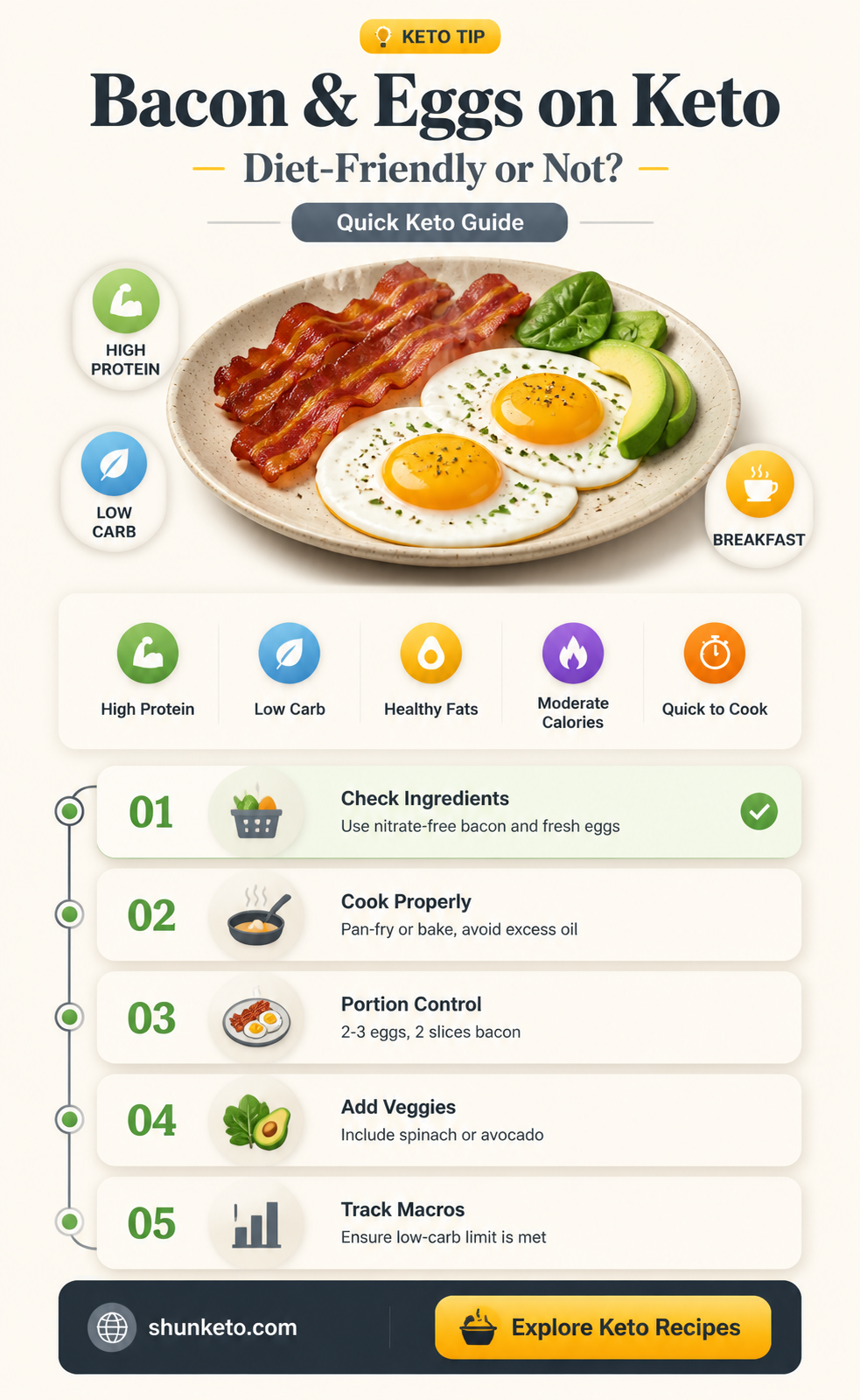 are bacon and eggs on the keto diet