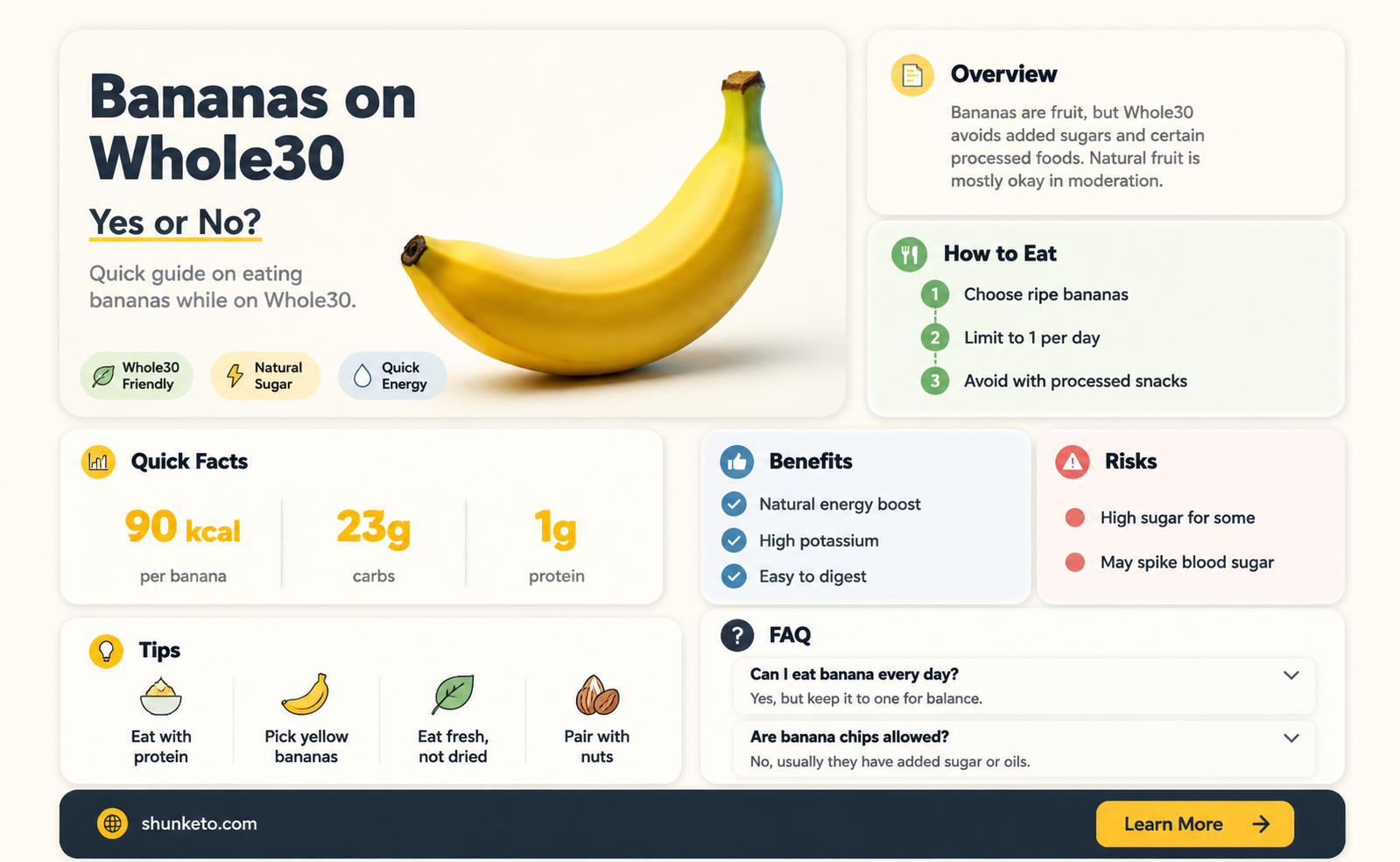 are bananas allowed on whole 20 diet