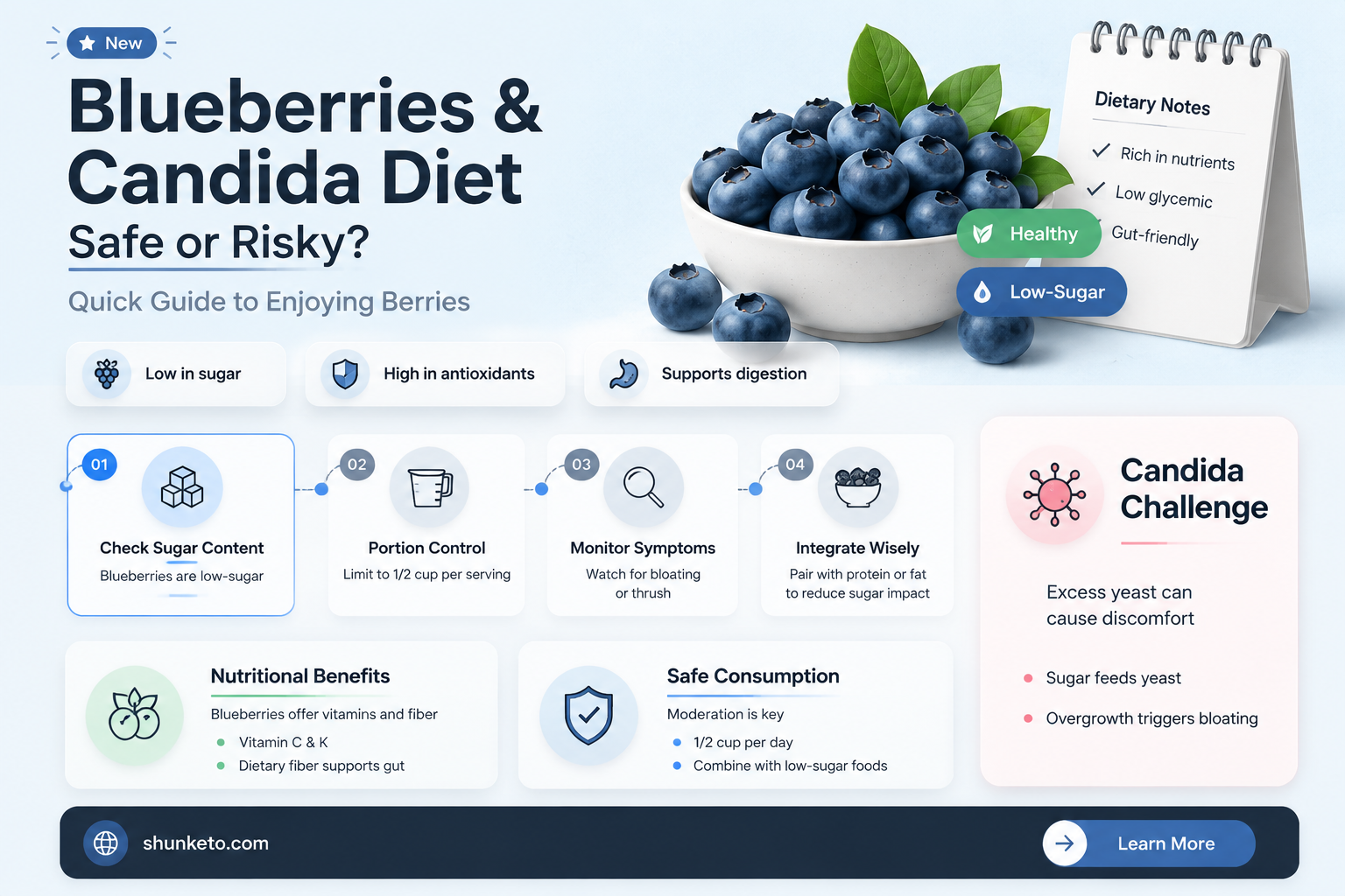 are blueberries allowed on candida diet