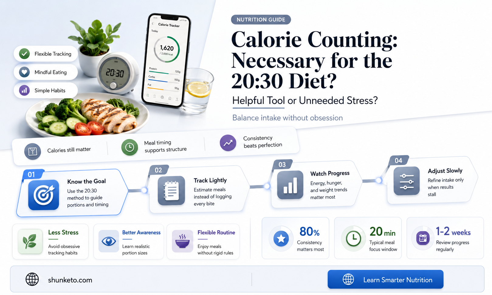 are counting calories important on the 20 30 diet