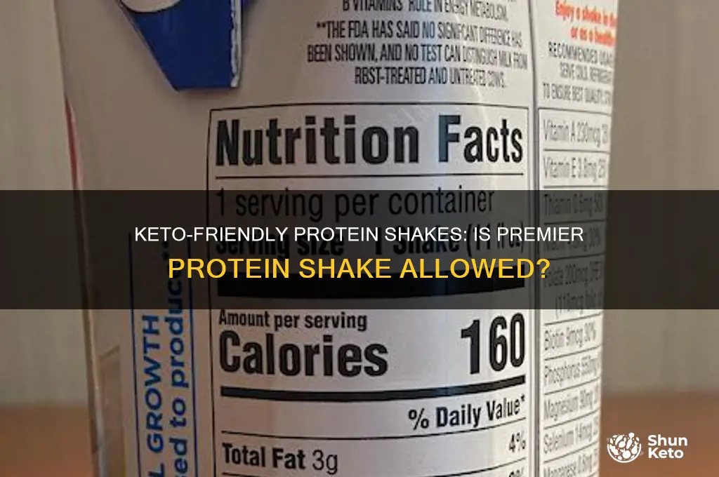 can i have a premier protein shake on keto diet