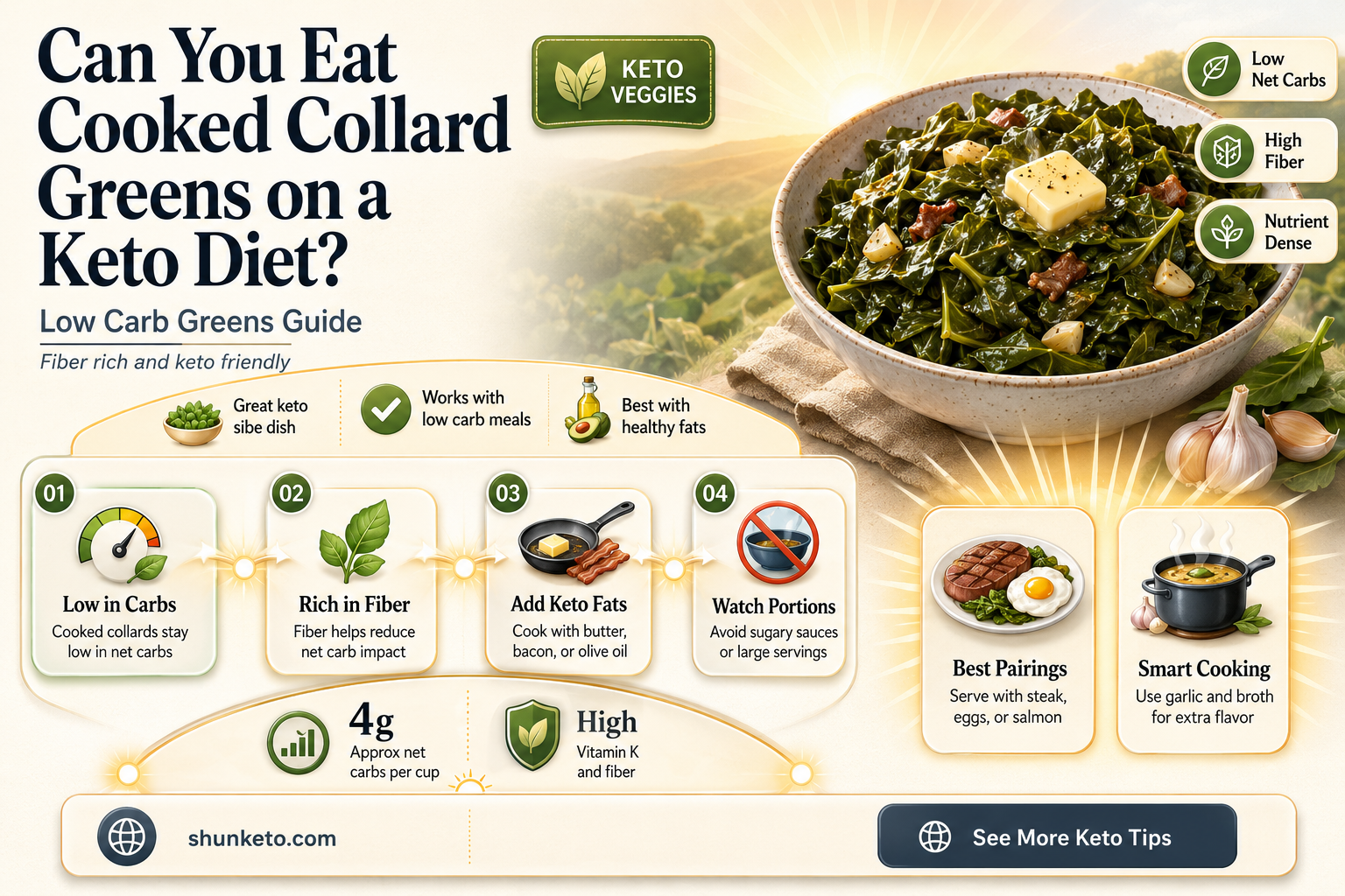 are cooked collard greens keto