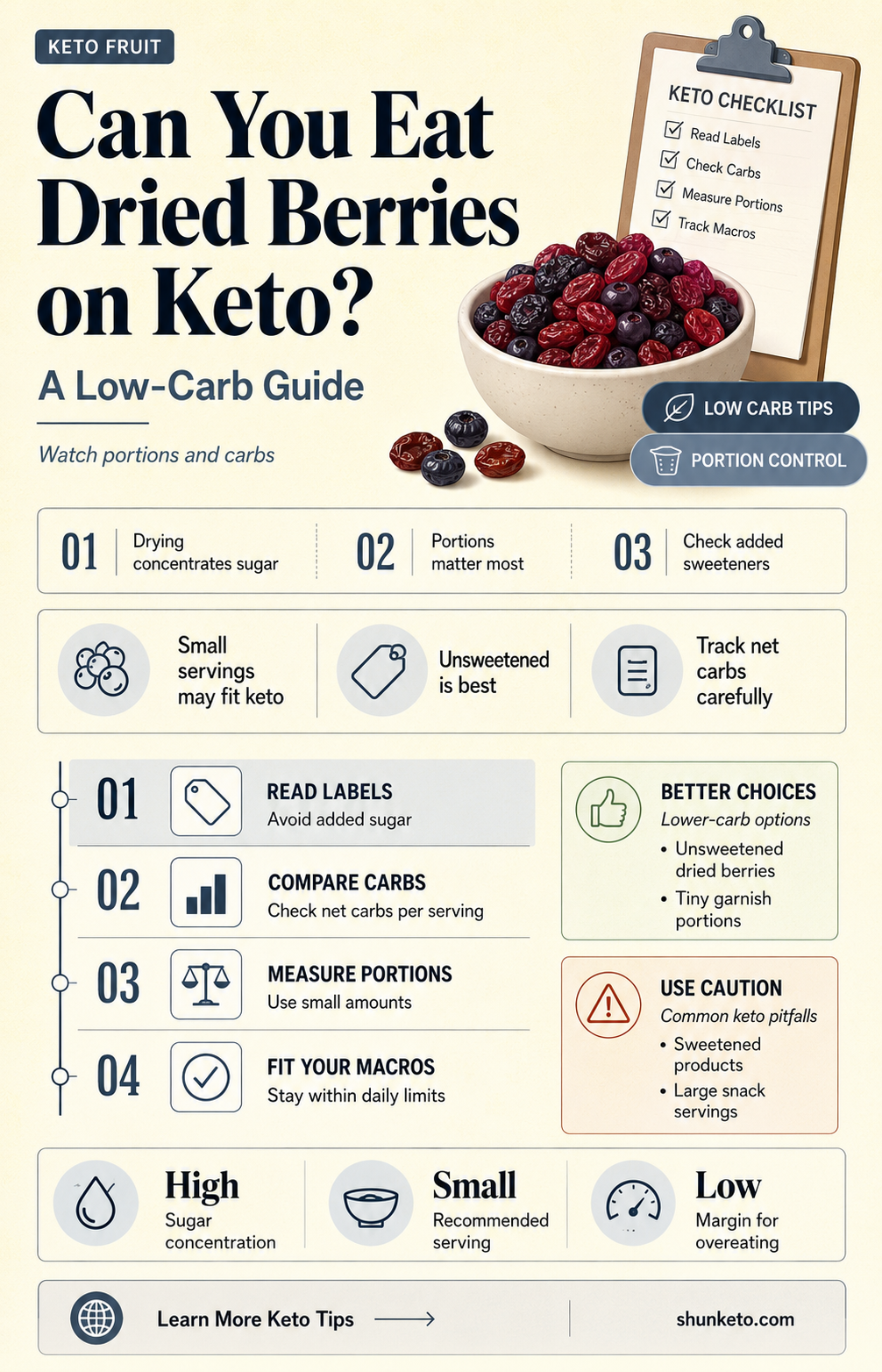 are dried berries keto