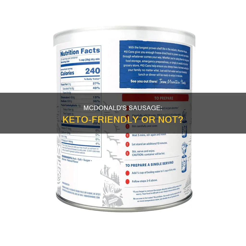 can you eat mcdonalds sausage on keto