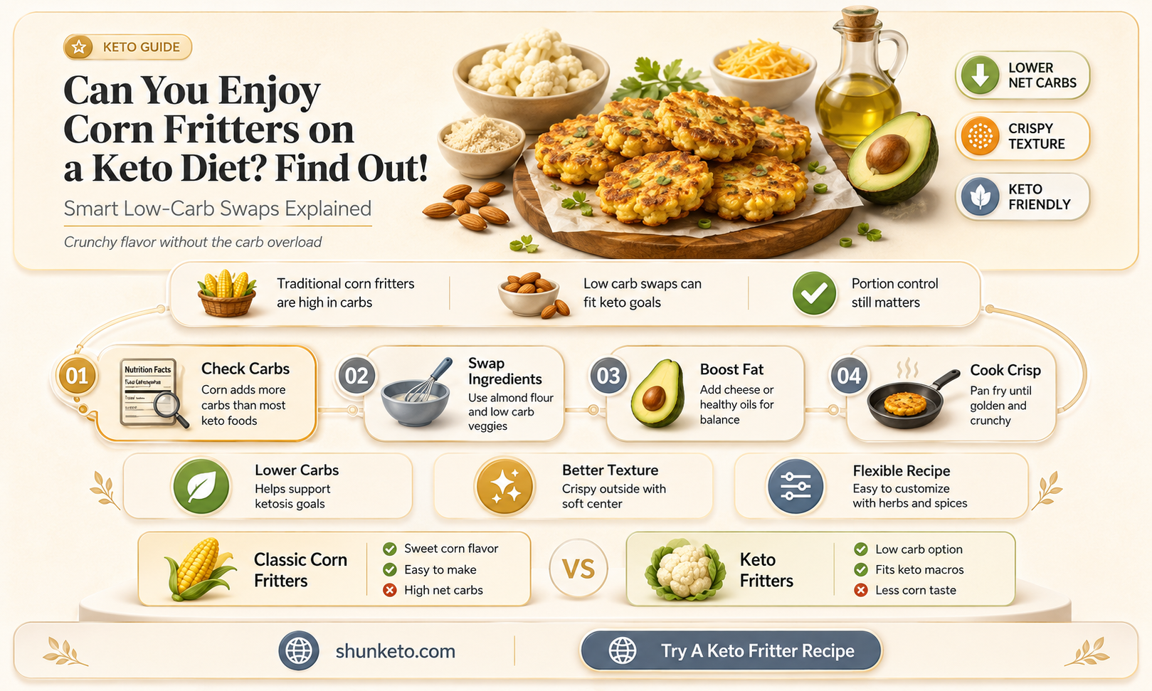 are corn fritters keto