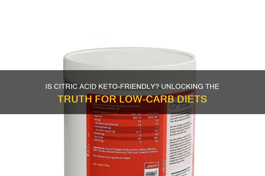can you have citric acid on keto