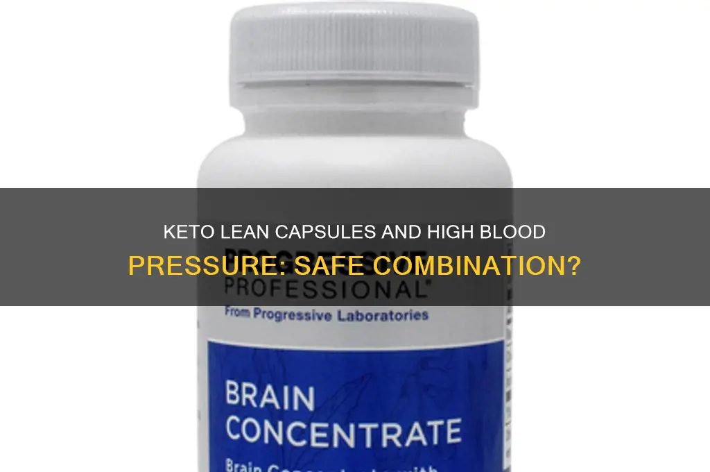 can you take keto lean capsules with high blood pressure
