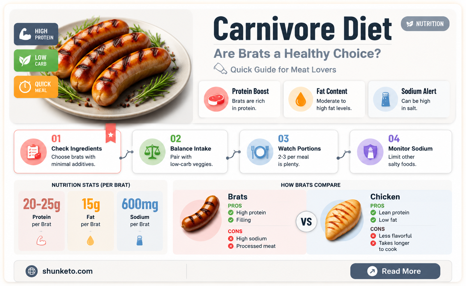 are brats ok on carnivore diet