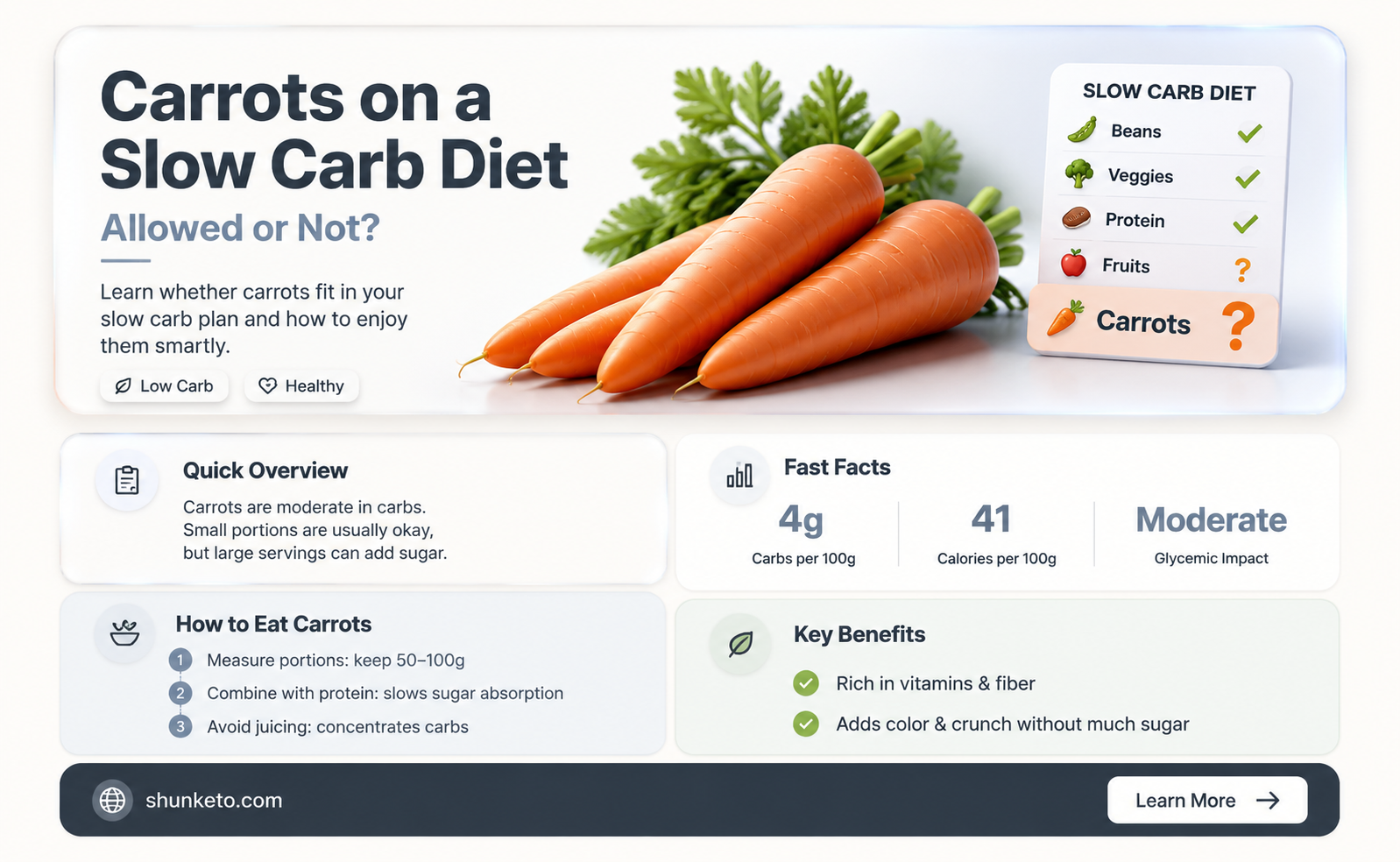are carrots allowed on slow carb diet