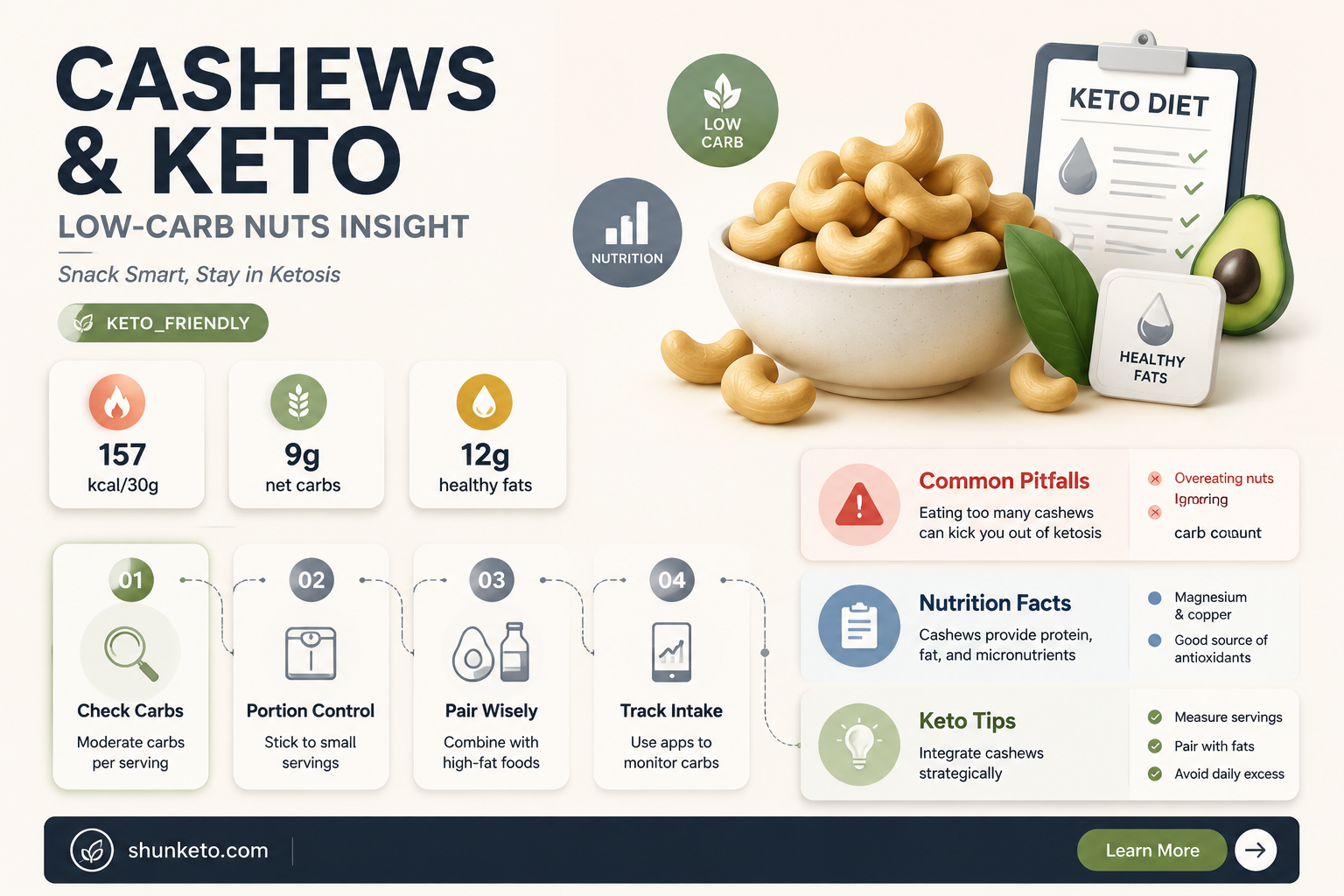 are cashews allowed on ketogenic diet