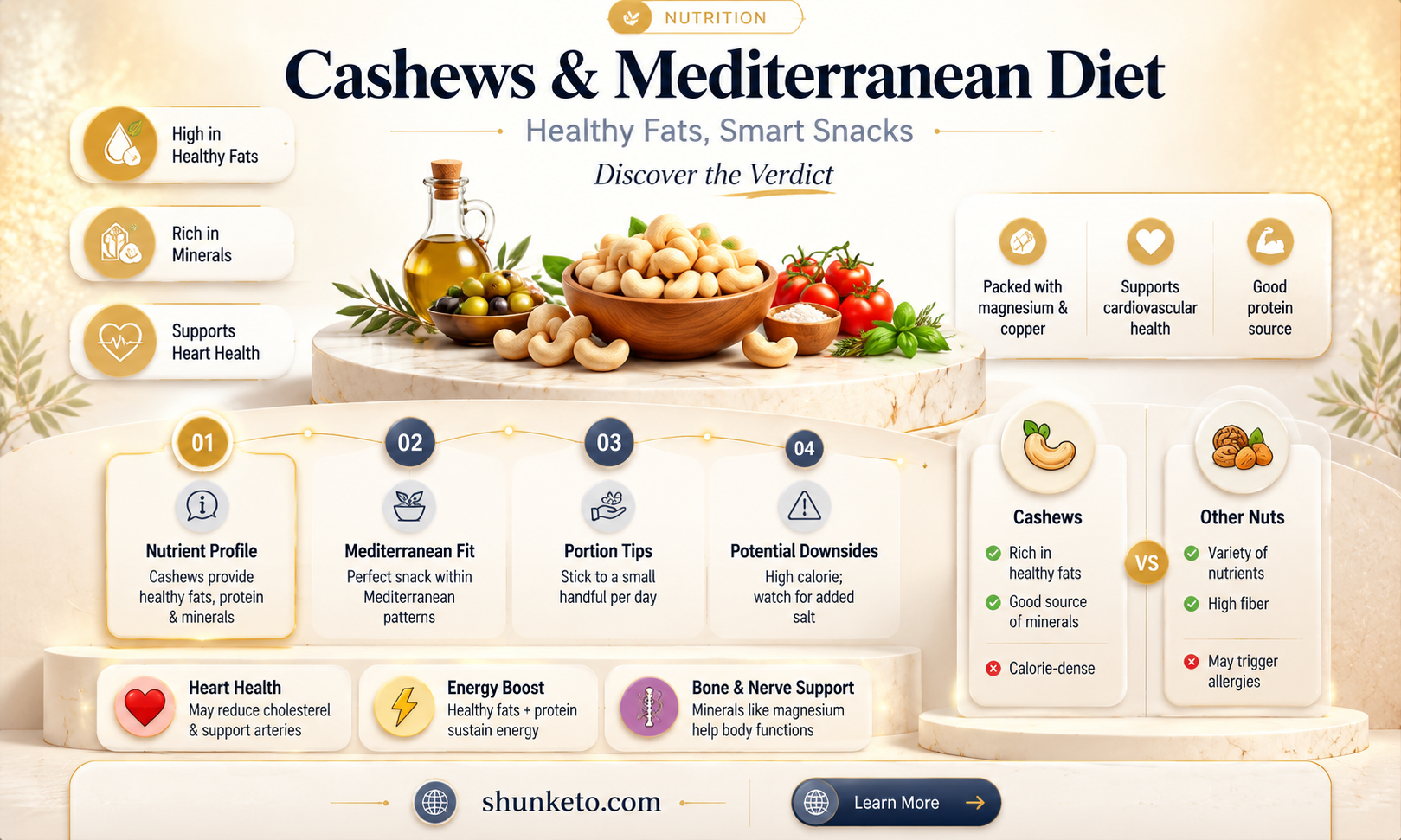 are cashews allowed on mediterranean diet