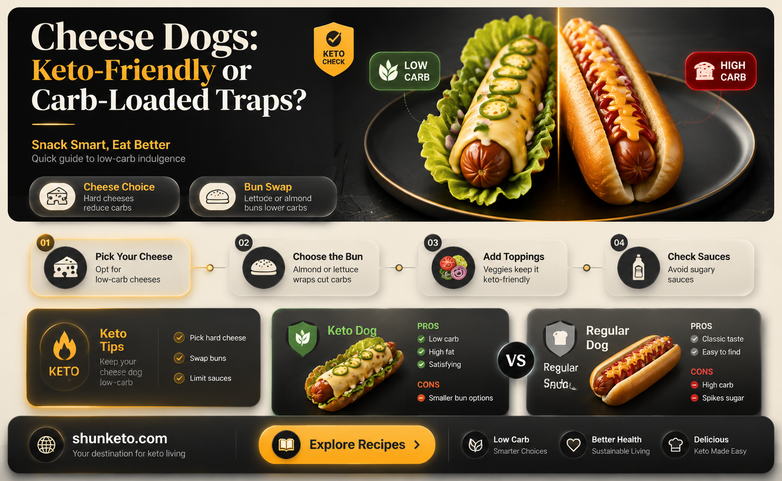 are cheese dogs keto