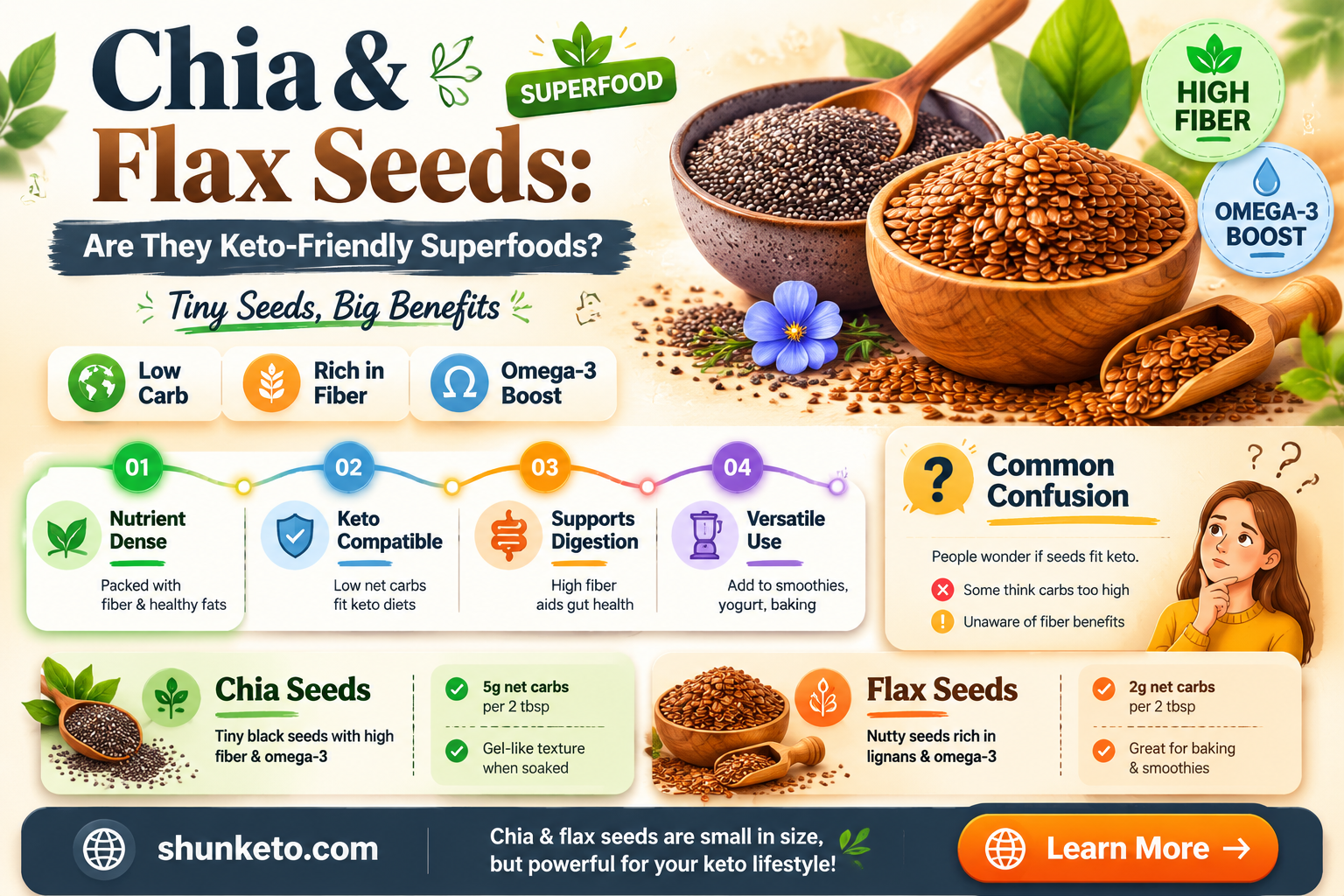 are chia and flax seeds keto