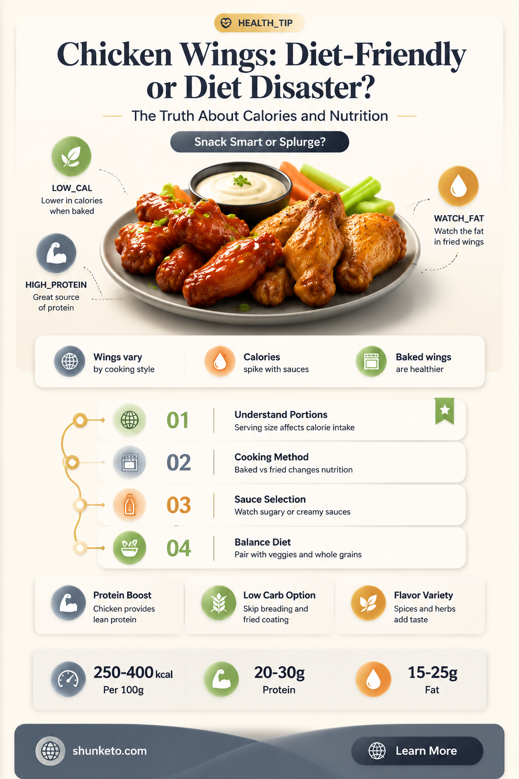 are chicken wings ok on a diet