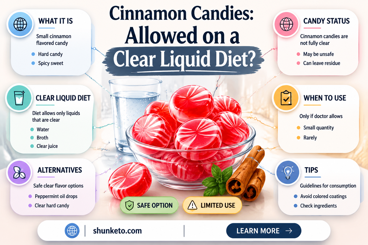 are cinnamon candies clear liquid diet
