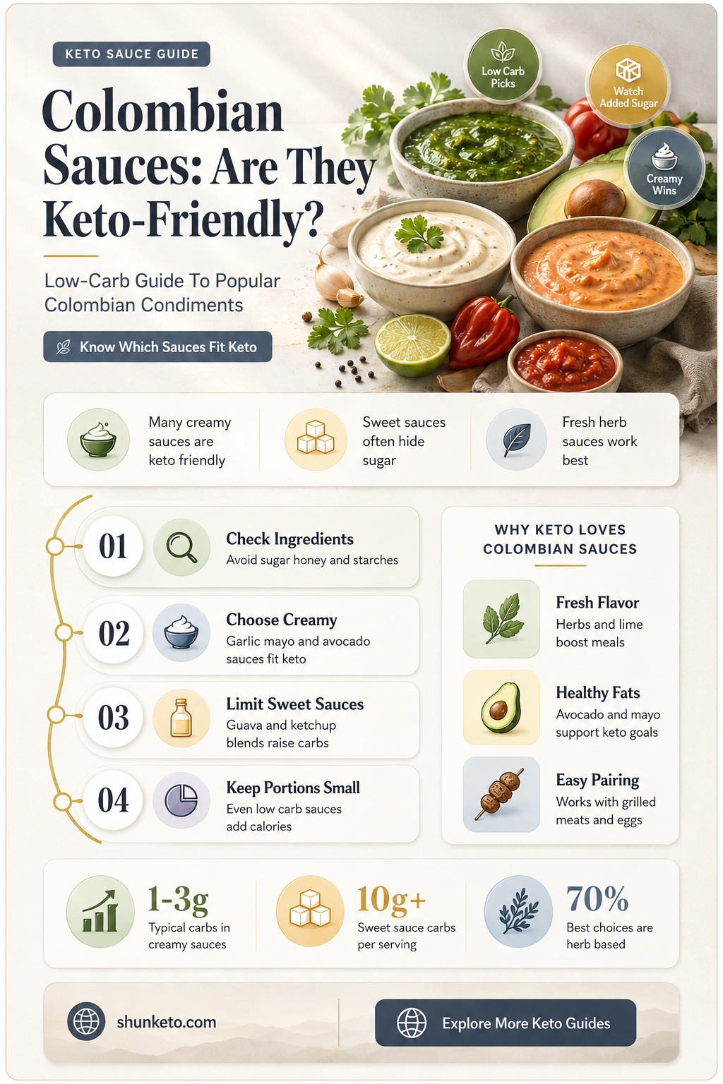 are colombian sauces keto