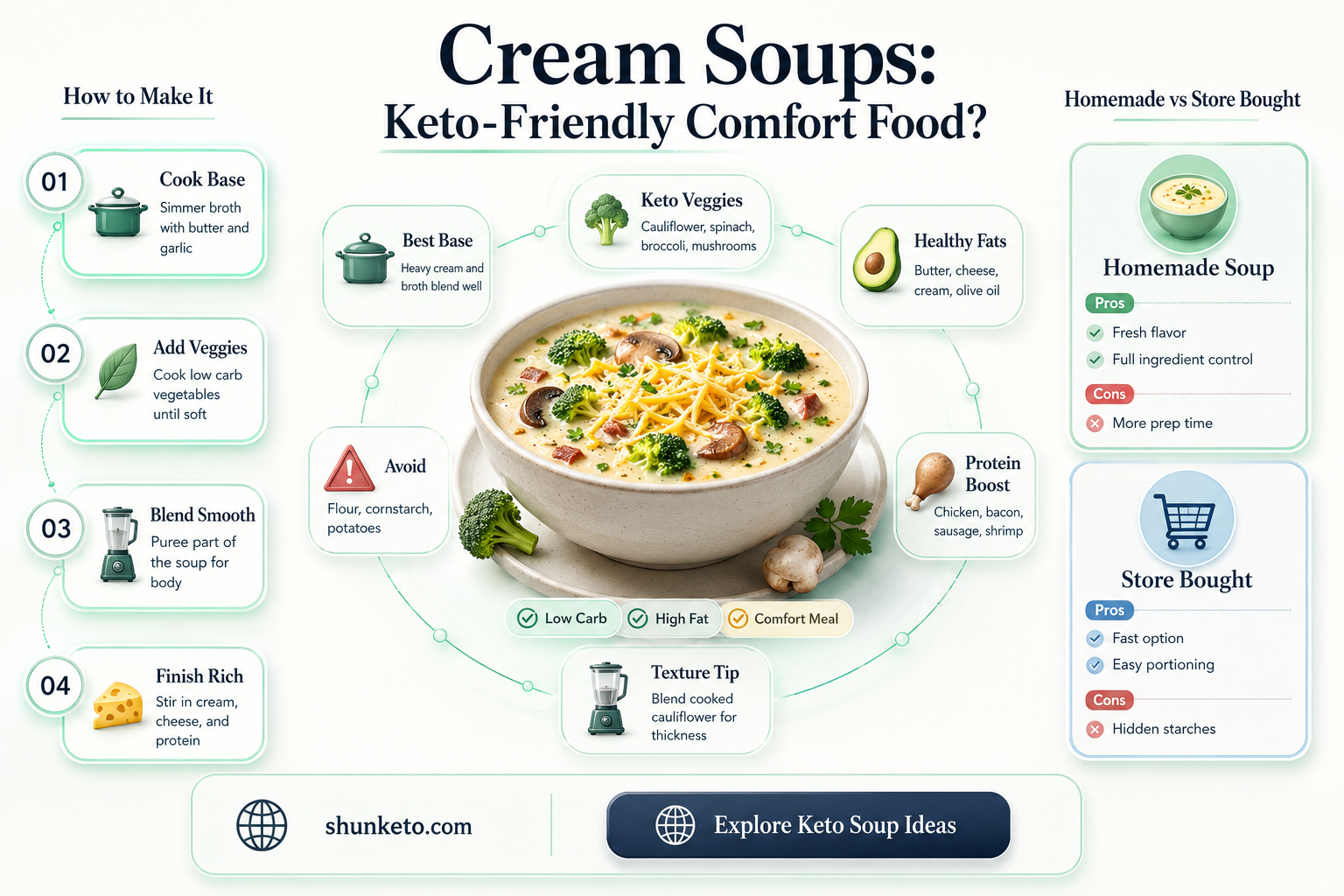 are cream soups keto