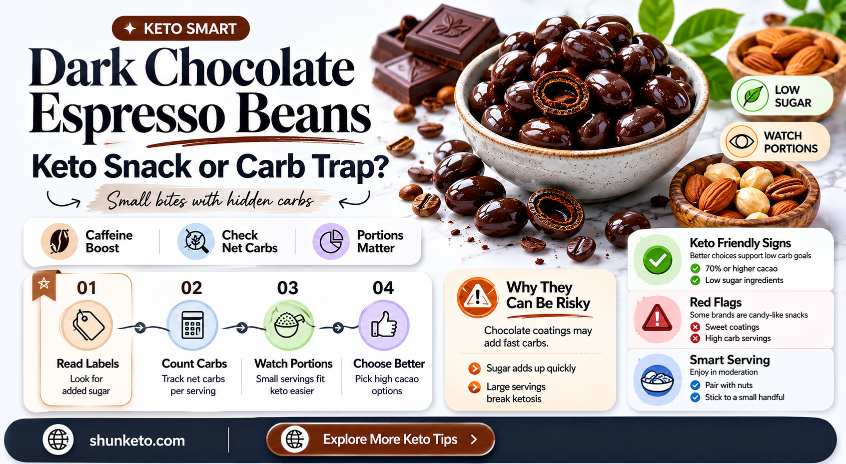 are dark chocolate espresso beans keto