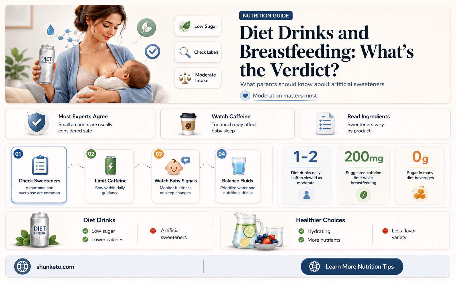are diet drinks ok while breastfeeding