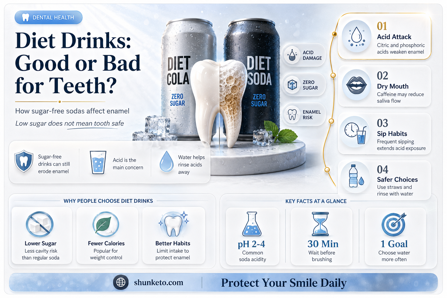 are diet drinks better for your teeth