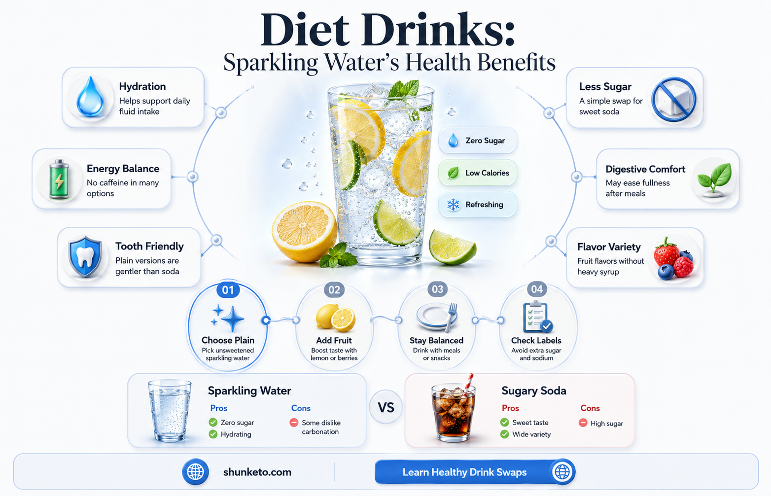 are diet drinking or sparkling water