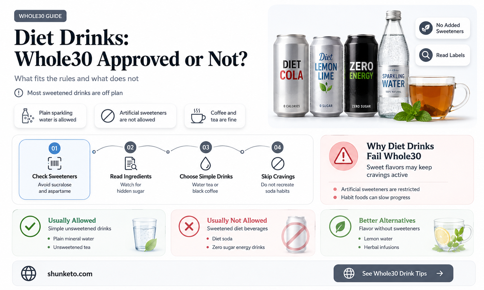 are diet drinks considered whole30