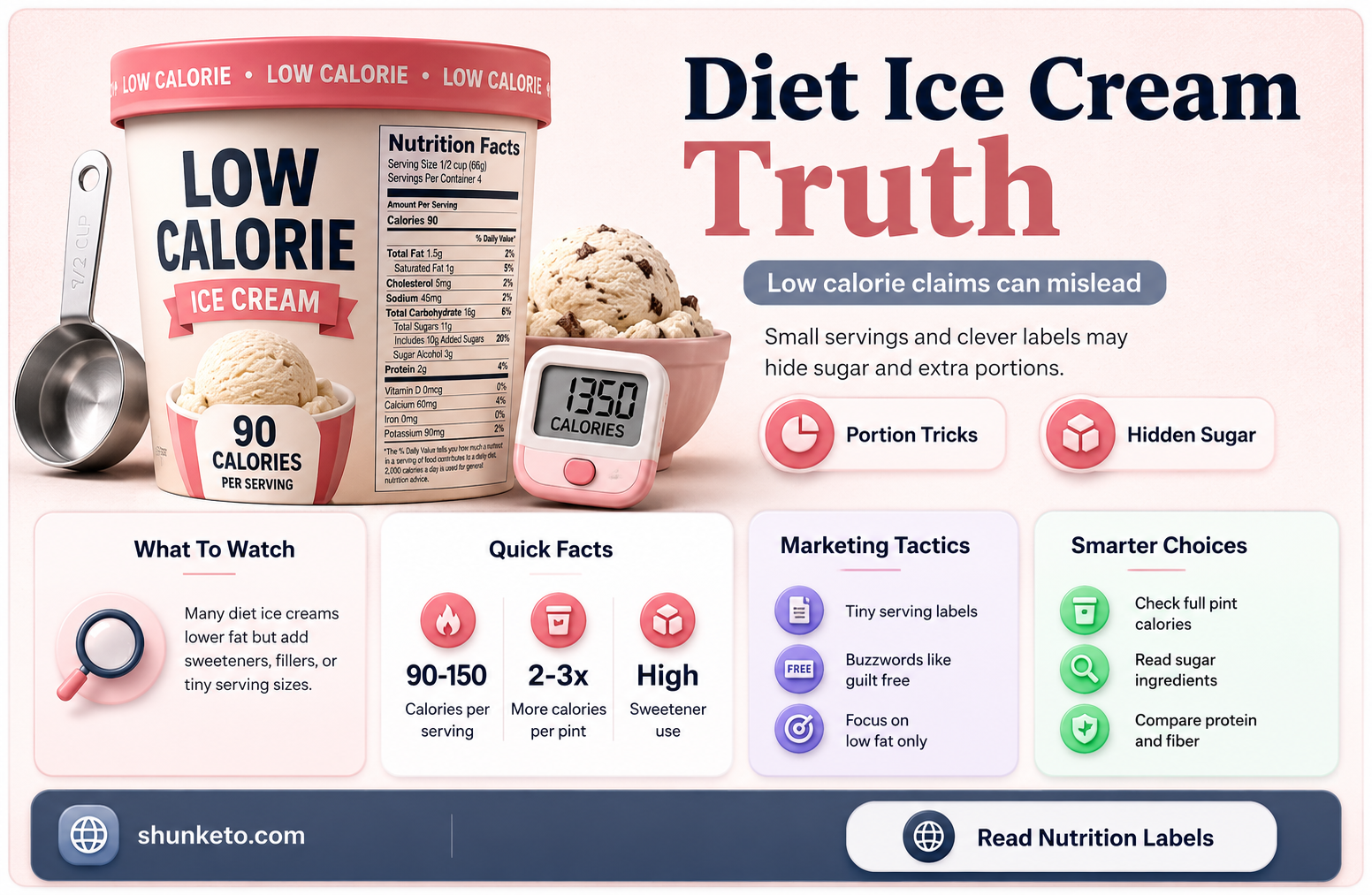 are diet icecream calories acurate
