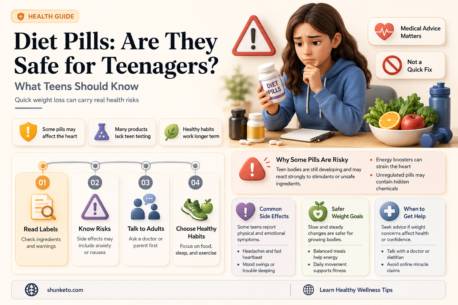 are diet pills safe for 13 year olds