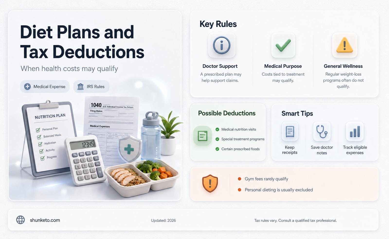 are diet plans tax deductible
