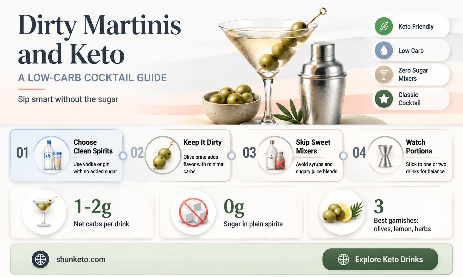 are dirty martinis keto